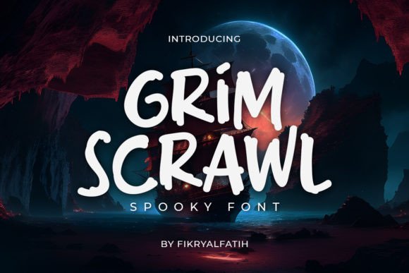 Grim Scrawl: A Spooky Display Font for Halloween Editorial Design