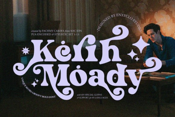 Kerih Moady: The Retro Groovy Bold Font for High-Impact Campaigns