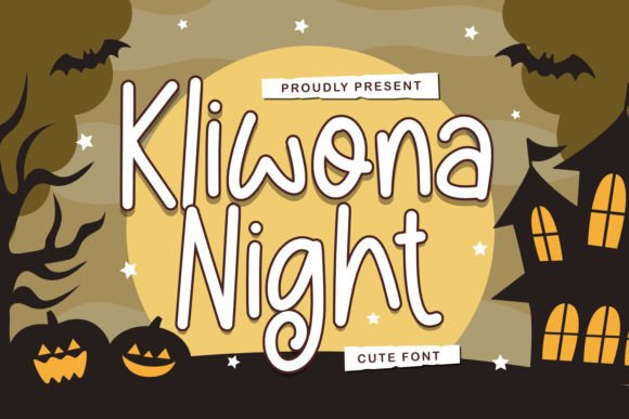 Kliwona Night: The Spooky Cute Halloween Display Font for Makers